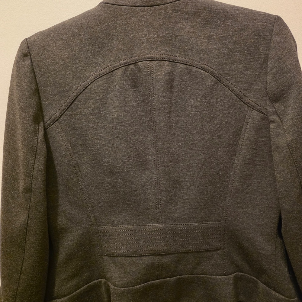 Grey Ruffle Zip Jacket - Picture 5 of 5